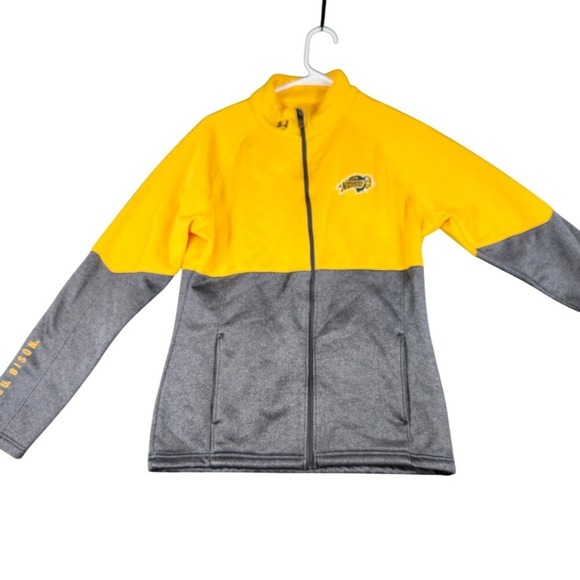 Under‎ Armour NDSU Bison Jacket Full Zip Athletic Warm Up Gray Yellow MD - Picture 1 of 10